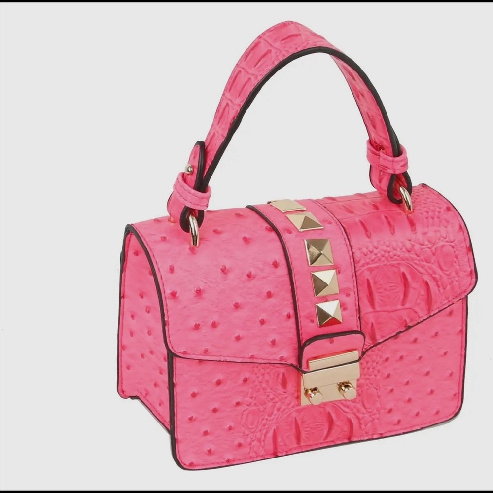 Vibrant Pink Studded Mini Bag